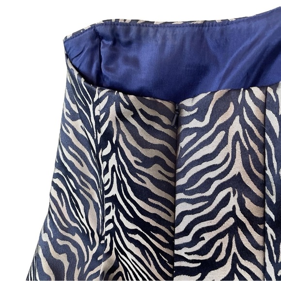 Vtg Cache Zebra Animal Print Strapless Bubble Mini Dress Dark Navy Blue Size 4 - Picture 5 of 8